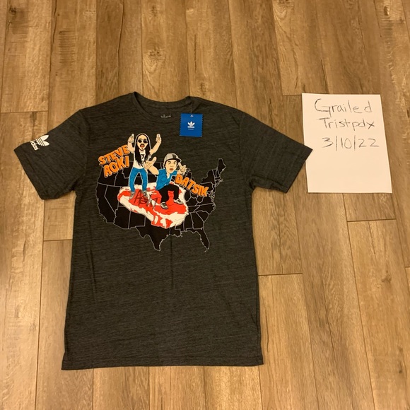 Men’s adidas tshirt steve aoki autographed tour tshirt rare small new - Picture 2 of 9
